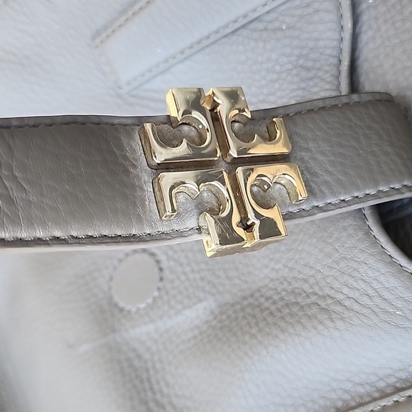 Tory Burch Gray Pebble Leather Tote Bag shoulder bag - Picture 11 of 15